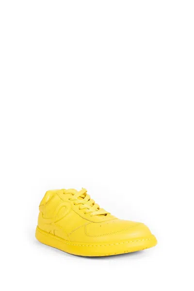 Loewe Men Jambo Leather Sneakers In Gold