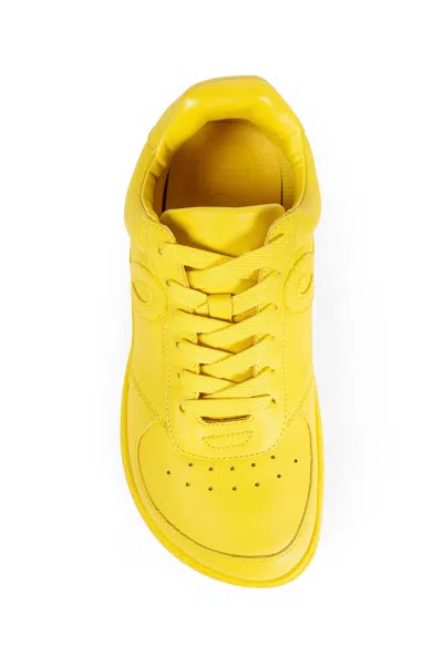Loewe Men Jambo Leather Sneakers In Gold