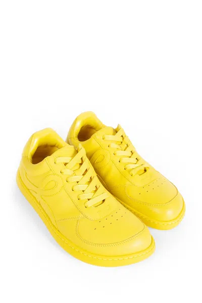 Loewe Men Jambo Leather Sneakers In Gold