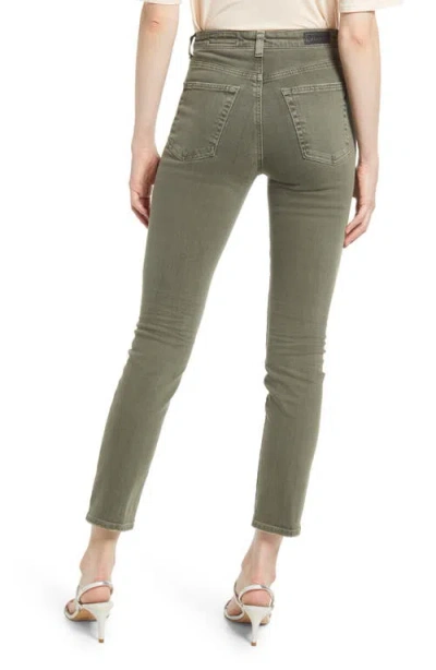 Ag The Alexxis Slim Straight Leg Jeans In Green