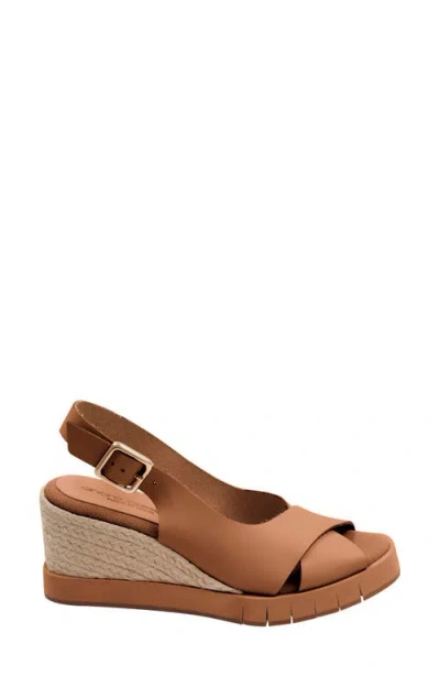 Andre Assous André Assous Foxa Sole Motion Slingback Wedge Sandal In Brown