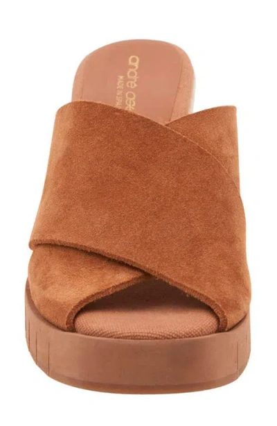 Andre Assous André Assous Filo Sole Motion Espadrille Wedge Slide Sandal In Brown