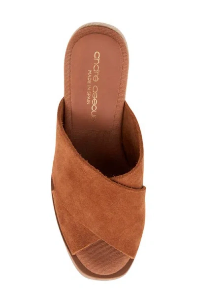 Andre Assous André Assous Filo Sole Motion Espadrille Wedge Slide Sandal In Brown