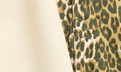 7 For All Mankind Kids' Ruffle Sweatshirt & Leopard Jeans Set In Multi