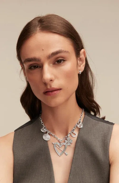 Adina Reyter Evil Eye Diamond Mini Charm In Metallic