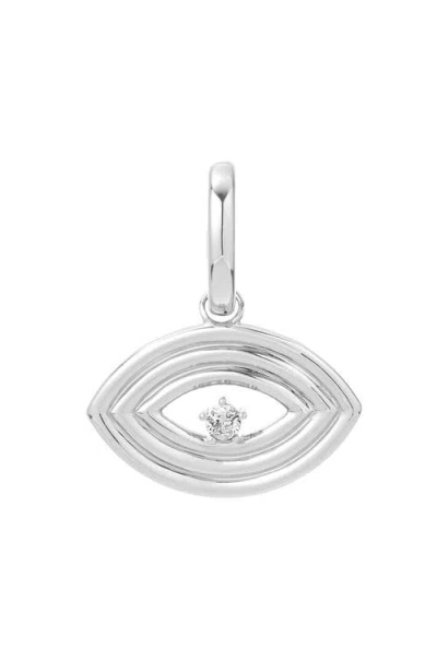 Adina Reyter Evil Eye Diamond Mini Charm In Metallic