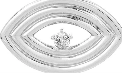 Adina Reyter Evil Eye Diamond Mini Charm In Metallic