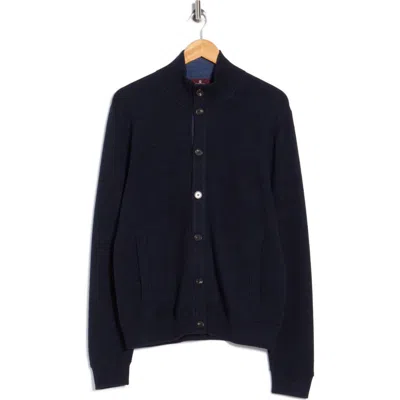 Bruno Magli Merino Wool Button Jacket In Blue