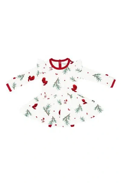 Kyte Baby Winterberry Print Twirl Long Sleeve Skirted Bodysuit In Multi