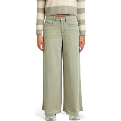 I Love Who I Am Tinted Overflow Wide Leg Jeans In Green