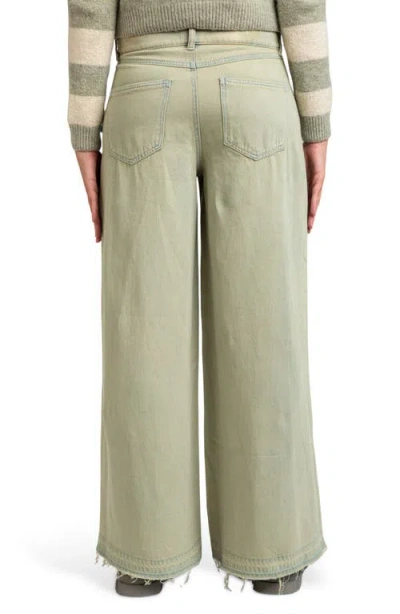 I Love Who I Am Tinted Overflow Wide Leg Jeans In Green