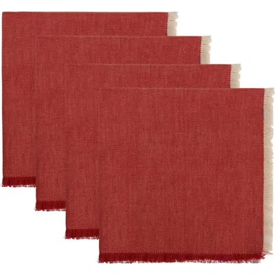 Design Imports Rust Chambray 4-piece Napkin Set In Red