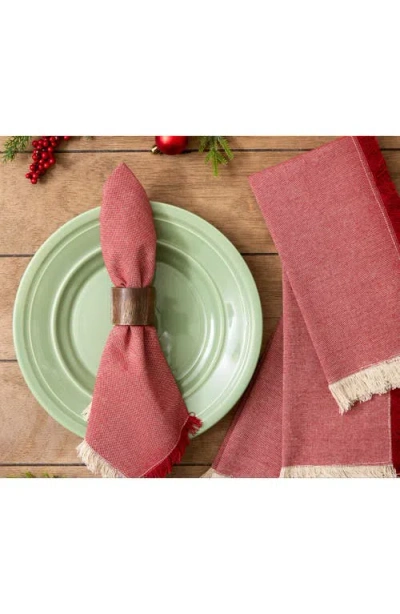 Design Imports Rust Chambray 4-piece Napkin Set In Red