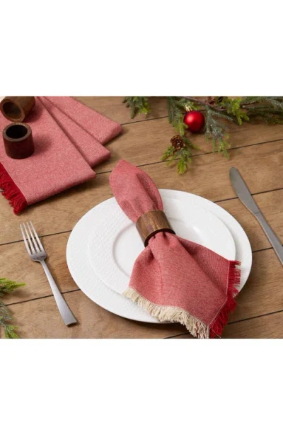 Design Imports Rust Chambray 4-piece Napkin Set In Red