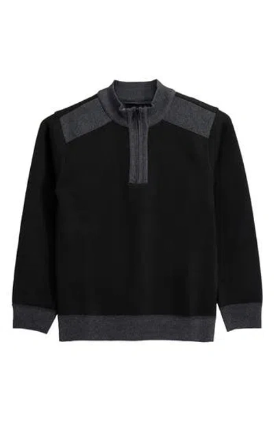 X-ray Xray Kids' Fleece Quarter Zip Sweater In Black