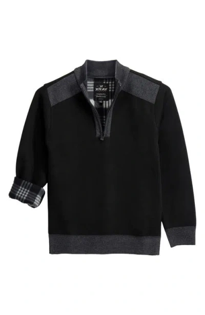 X-ray Xray Kids' Fleece Quarter Zip Sweater In Black