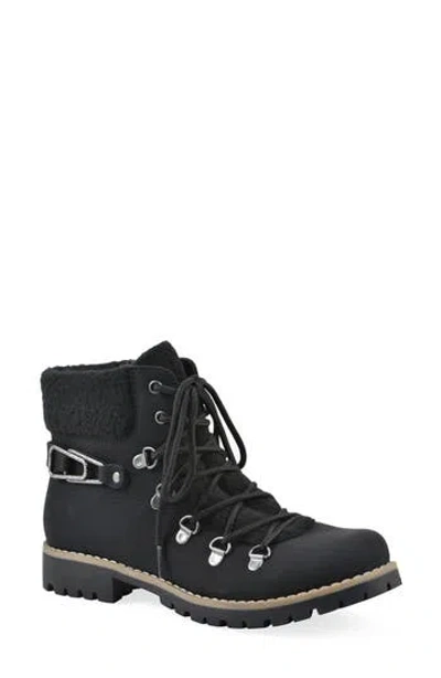 Cliffs By White Mountain Pioneer Faux Shearling Lined Lace-up Boot In Black