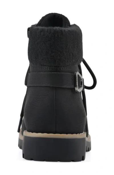 Cliffs By White Mountain Pioneer Faux Shearling Lined Lace-up Boot In Black