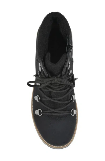 Cliffs By White Mountain Pioneer Faux Shearling Lined Lace-up Boot In Black