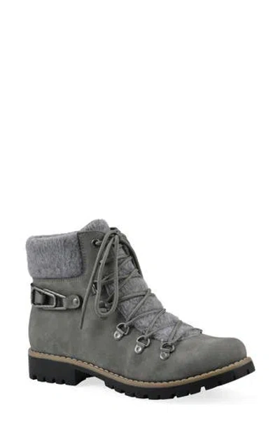 Cliffs By White Mountain Pioneer Faux Shearling Lined Lace-up Boot In Gray