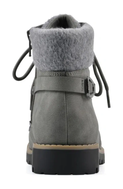 Cliffs By White Mountain Pioneer Faux Shearling Lined Lace-up Boot In Gray