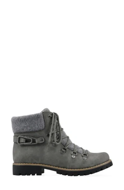 Cliffs By White Mountain Pioneer Faux Shearling Lined Lace-up Boot In Gray