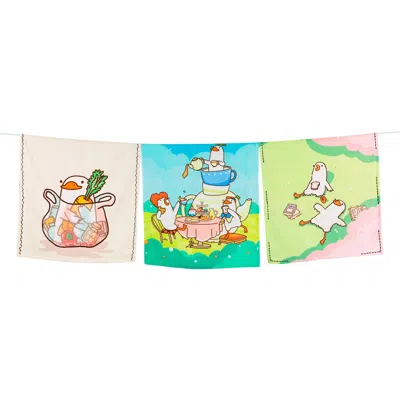 Tiramisu Set Of 3 The Gaggle Of Geese Artisan Kitchen Tea Towel Set In Multi
