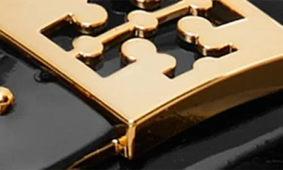 Tory Burch Prominent Buckle Slide Sandals In Smooth Leather In Black