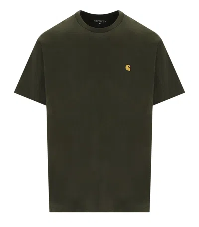 Carhartt S/s Chase Olive Green T-shirt In Green