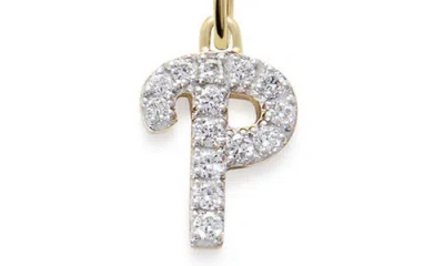 Monica Vinader Lab Created Diamond Initial Pendant Necklace In Gold