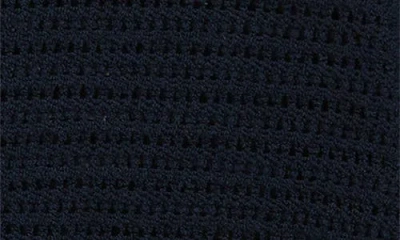 Frame The Shrunken Open-knit Cotton-blend Cardigan In Blue