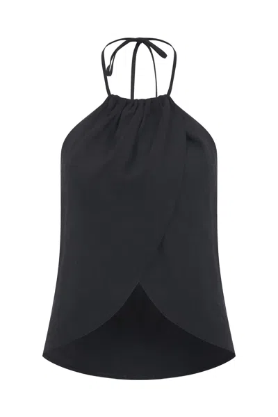 Nazli Ceren Women's Mui Linen Top In Black In Black