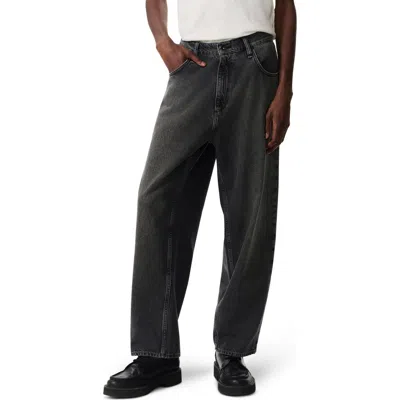 Rag & Bone Rb Baggy Authentic Rigid Straight Leg Jeans In Black