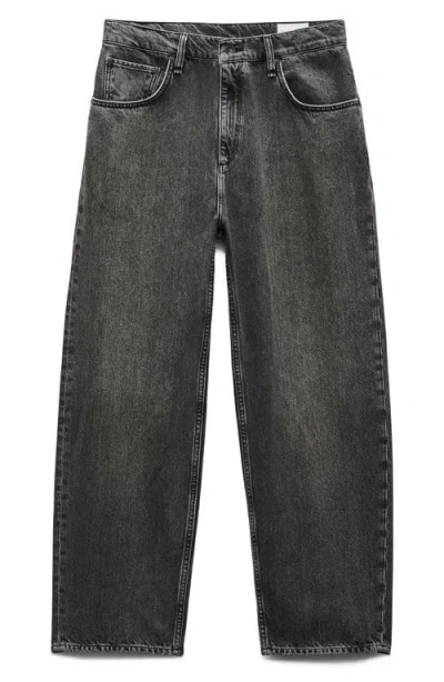 Rag & Bone Rb Baggy Authentic Rigid Straight Leg Jeans In Black