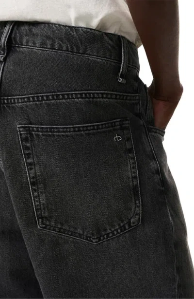 Rag & Bone Rb Baggy Authentic Rigid Straight Leg Jeans In Black