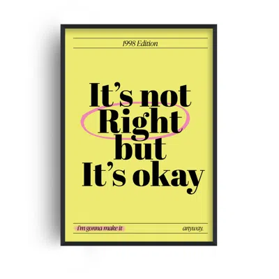 Fanclub It's Not Right Positive Yellow Retro Music Giclée Art Print A2 In Yellow