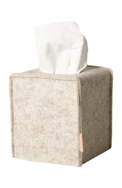 Graf & Lantz Graf Lantz Merino Wool Small Tissue Box Cover In Neutral