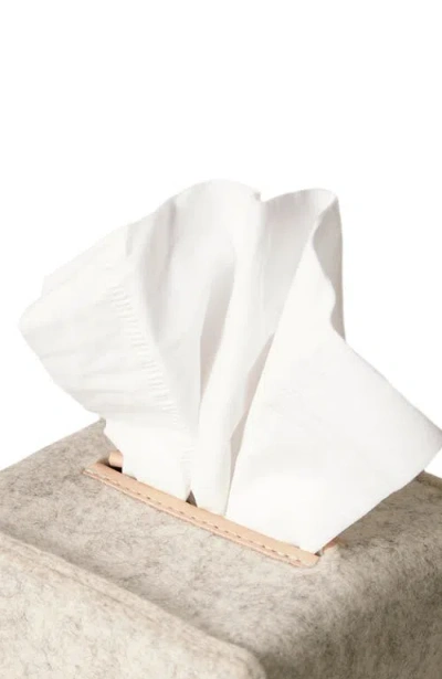 Graf & Lantz Graf Lantz Merino Wool Small Tissue Box Cover In Neutral