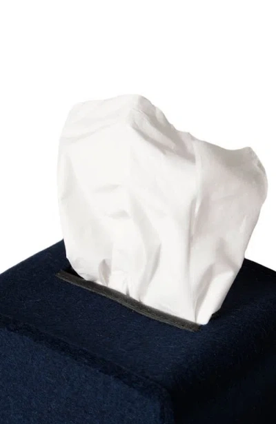 Graf & Lantz Graf Lantz Merino Wool Small Tissue Box Cover In Blue