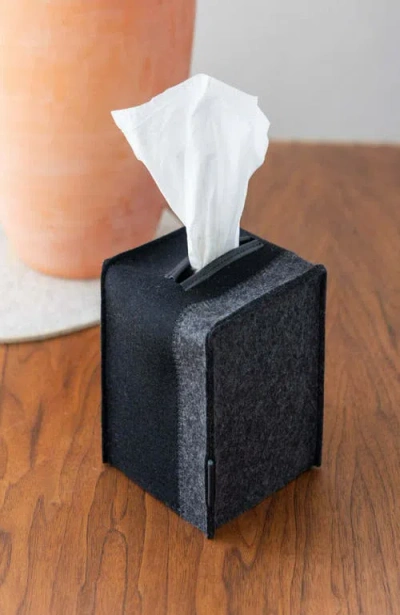 Graf & Lantz Graf Lantz Merino Wool Small Tissue Box Cover In Black