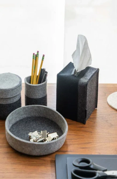 Graf & Lantz Graf Lantz Merino Wool Small Tissue Box Cover In Black