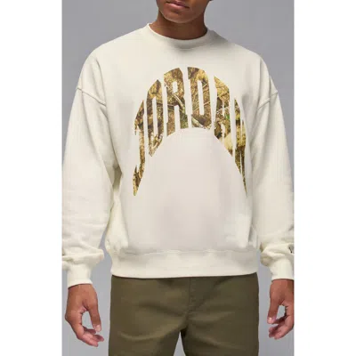 Jordan X Realtree Oversize Graphic Crewneck Sweatshirt In White