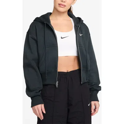 Nike Phoenix Relaxed Fit Cotton Blend Fleece Hoodie In Blue