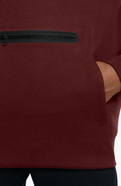 Nike Sportswear Tech Fleece Big Kids' (boys') Oversized Pullover Hoodie In Burgundy