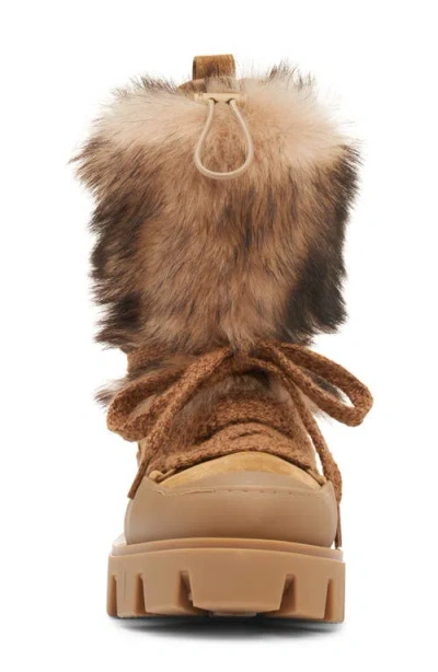 Moncler Peak Apres Suede And Shearling Ankle Boots In Orange