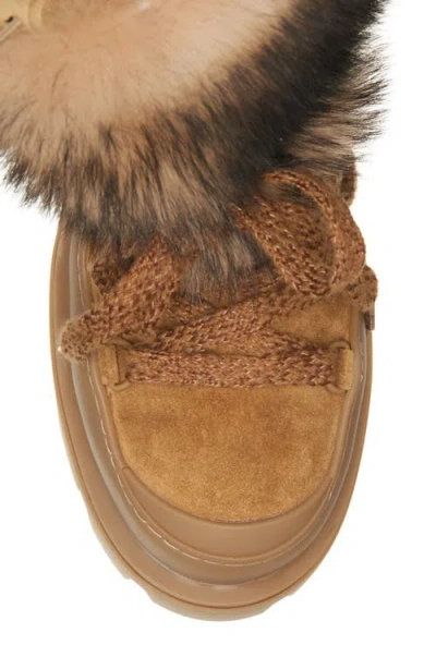 Moncler Peak Apres Suede And Shearling Ankle Boots In Orange