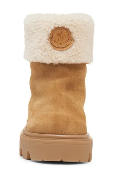 Moncler Aurea Suede And Shearling Mid Ankle Boots In Multi