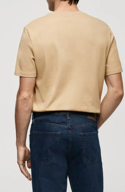 Mango Regular Fit Medium Weight Cotton T-shirt In Brown