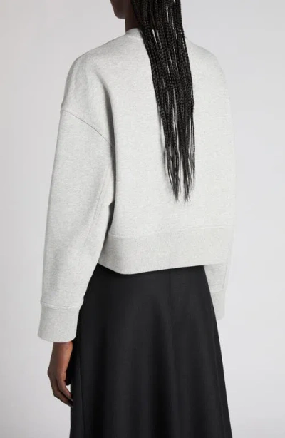 Moncler Logo Patch Crewneck Sweatshirt In Gray