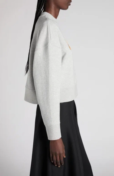 Moncler Logo Patch Crewneck Sweatshirt In Gray